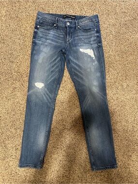 Express Distressed ankle skinny Stella low rise jean